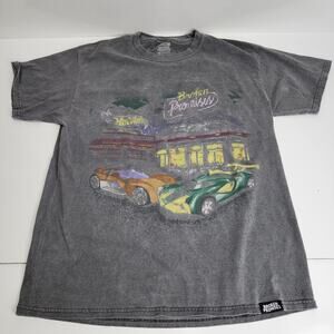 VTG Hot Wheels Broken Promises Dual Sided Gray Short Sleeve T-Shirt Men's Size L